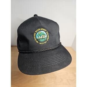 Vintage 94 Garske Scholarship Golf Hat Black Rope Strap Back EUC